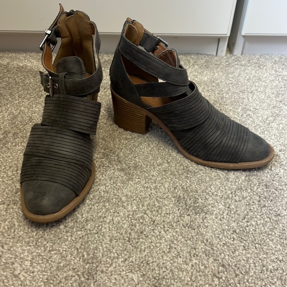 Grey ankle boots